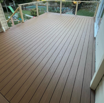 Composite deck with cable railing